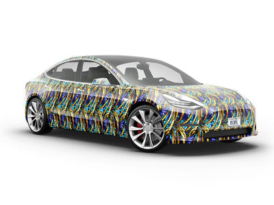 Golden Growth Stained Glass Vehicle Vinyl Wrap