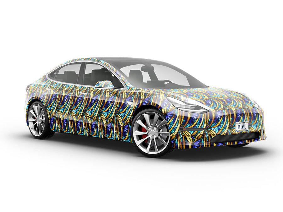 Golden Growth Stained Glass Vehicle Vinyl Wrap