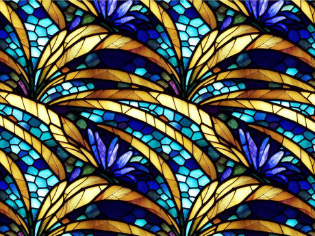 Golden Growth Stained Glass Vinyl Wrap Pattern~Rwraps Series 914 Digitally Printed Vinyl Wrap~0