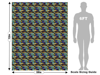 Golden Growth Stained Glass Vehicle Wrap Scale~Rwraps Series 914 Golden Growth Stained Glass Measurements~1