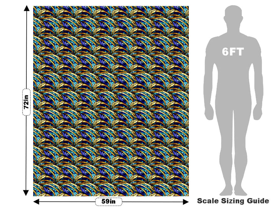 Golden Growth Stained Glass Vehicle Wrap Scale~Rwraps Series 914 Golden Growth Stained Glass Measurements~1