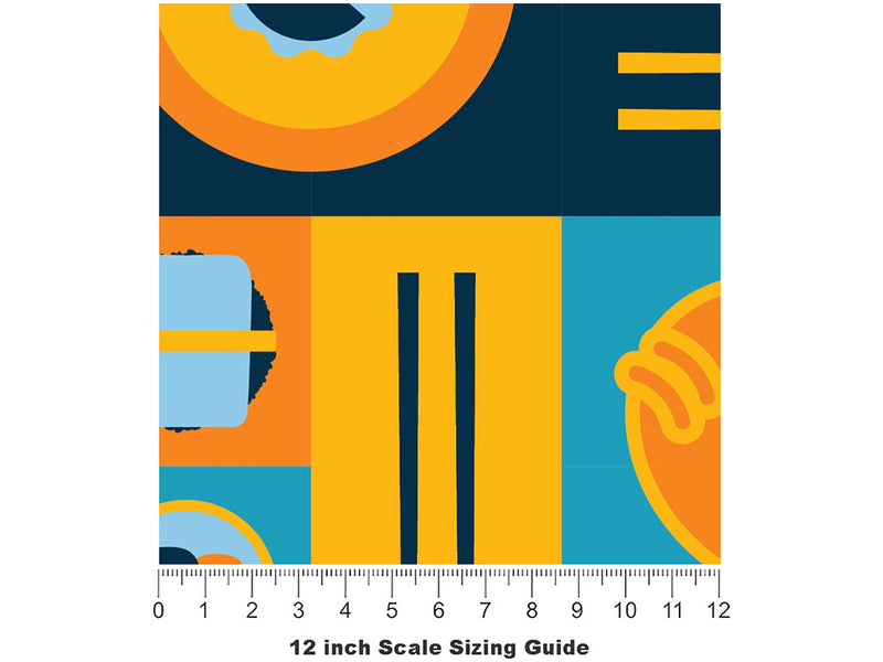 Golden Meat Food Vinyl Film Pattern Size 12 inch Scale~Rwraps Golden Meat Food Sizing Chart~2