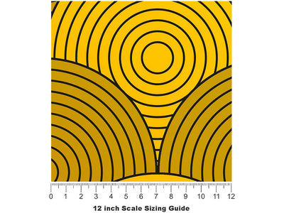 Golden Medallions Art Deco Vinyl Film Pattern Size 12 inch Scale~Rwraps Golden Medallions Art Deco Sizing Chart~2