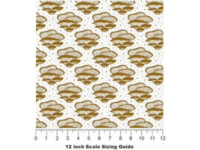 Golden Pleurotaceae Mushroom Vinyl Film Pattern Size 12 inch Scale~Rwraps Golden Pleurotaceae Mushroom Sizing Chart~2
