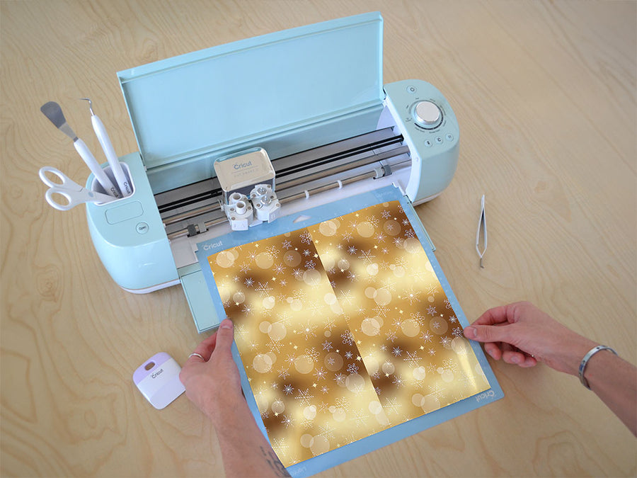 golden snow bokeh Cricut Compatible Vinyl