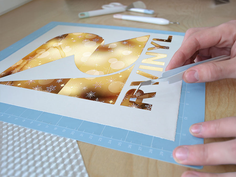 golden snow bokeh Easy Weed Craft Vinyl
