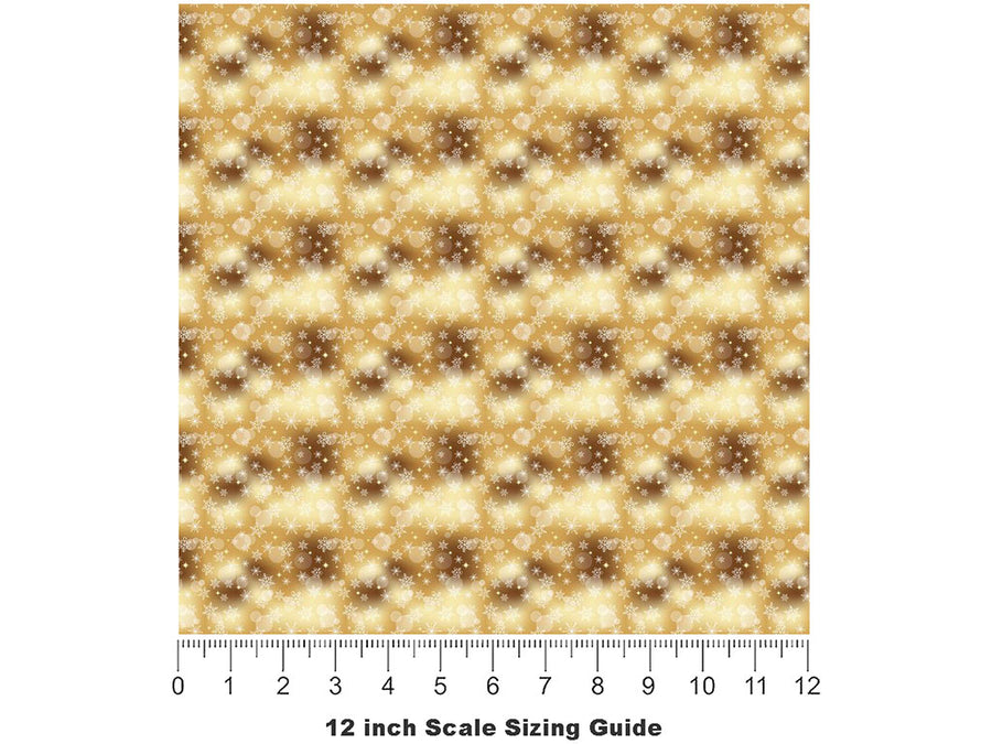Golden Snow Bokeh Vinyl Film Pattern Size 12 inch Scale~Rwraps Golden Snow Bokeh Sizing Chart~2