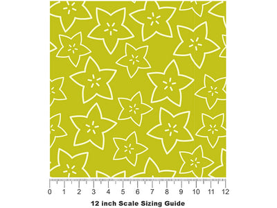 Golden Star Fruit Vinyl Film Pattern Size 12 inch Scale~Rwraps Golden Star Fruit Sizing Chart~2