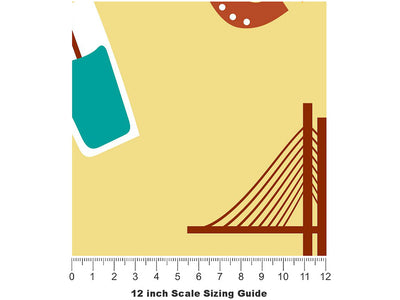 Golden State Americana Vinyl Film Pattern Size 12 inch Scale~Rwraps Golden State Americana Sizing Chart~3