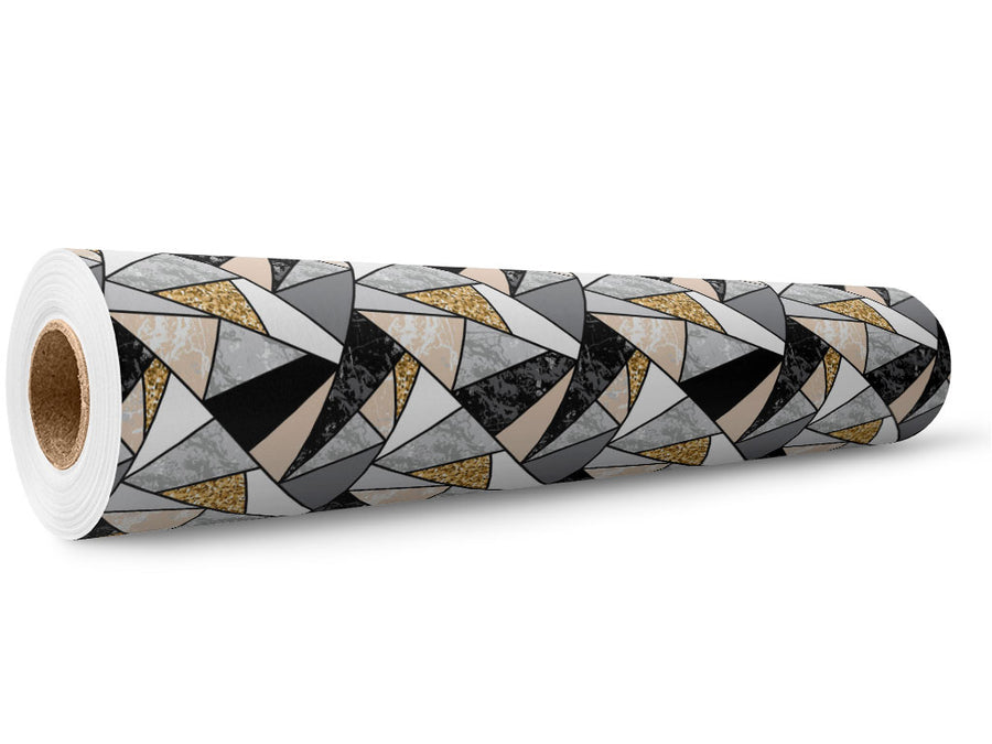 Golden Triangles Tile Wrap Film Wholesale Roll~Rwraps Series 914 Digitally Printed Vinyl Roll~5
