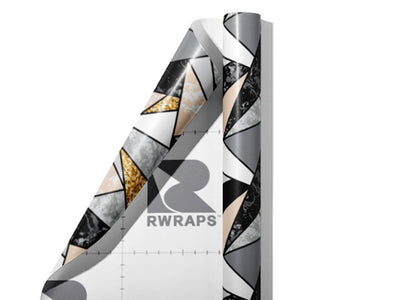 Golden Triangles Tile Wrap Film Sheets~Rwraps Series 914 Golden Triangles Tile Scrolled Sheet~4
