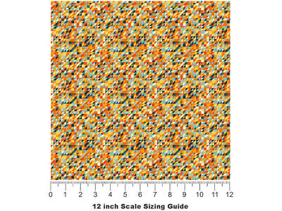 Golden Trombone Mosaic Vinyl Film Pattern Size 12 inch Scale~Rwraps Golden Trombone Mosaic Sizing Chart~2