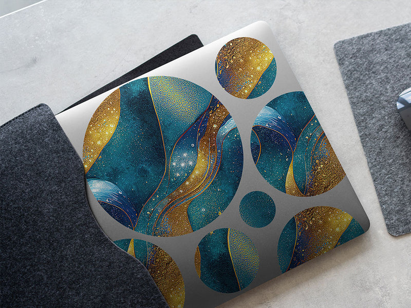 golden veins water DIY Laptop Stickers