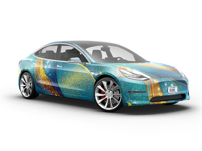 Golden Veins Water Vehicle Vinyl Wrap