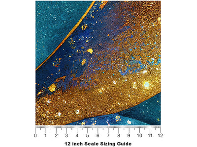 Golden Veins Water Vinyl Film Pattern Size 12 inch Scale~Rwraps Golden Veins Water Sizing Chart~2