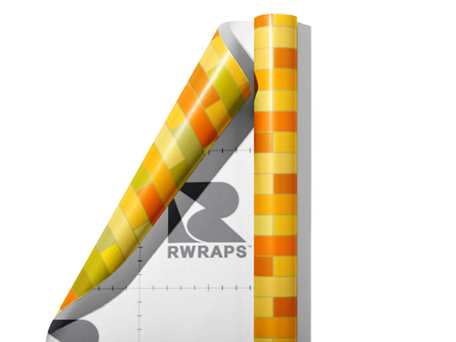 Goldenrod  Brick Wrap Film Sheets~Rwraps Series 914 Goldenrod  Brick Scrolled Sheet~4