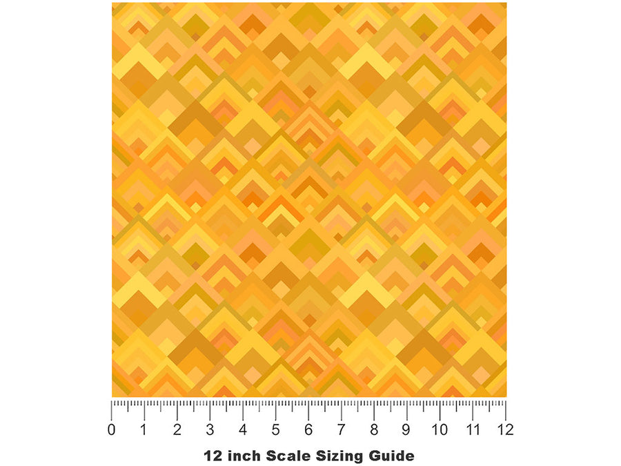 Goldenrod Dreams Mosaic Vinyl Film Pattern Size 12 inch Scale~Rwraps Goldenrod Dreams Mosaic Sizing Chart~2