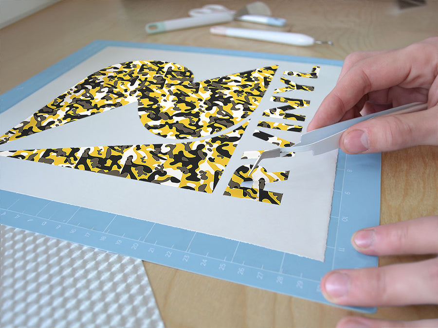 goldenrod flecktarn camouflage Easy Weed Craft Vinyl