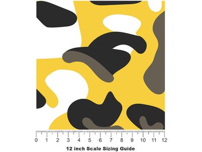Goldenrod Flecktarn Camouflage Vinyl Film Pattern Size 12 inch Scale~Rwraps Goldenrod Flecktarn Camouflage Sizing Chart~3