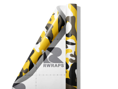 Goldenrod Flecktarn Camouflage Wrap Film Sheets~Rwraps Series 914 Goldenrod Flecktarn Camouflage Scrolled Sheet~3