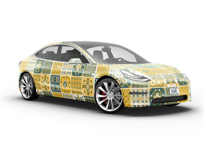 Goldenrod Tile Vehicle Vinyl Wrap