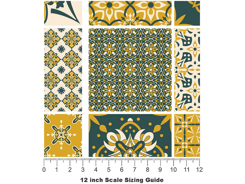 Goldenrod Tile Vinyl Film Pattern Size 12 inch Scale~Rwraps Goldenrod Tile Sizing Chart~3