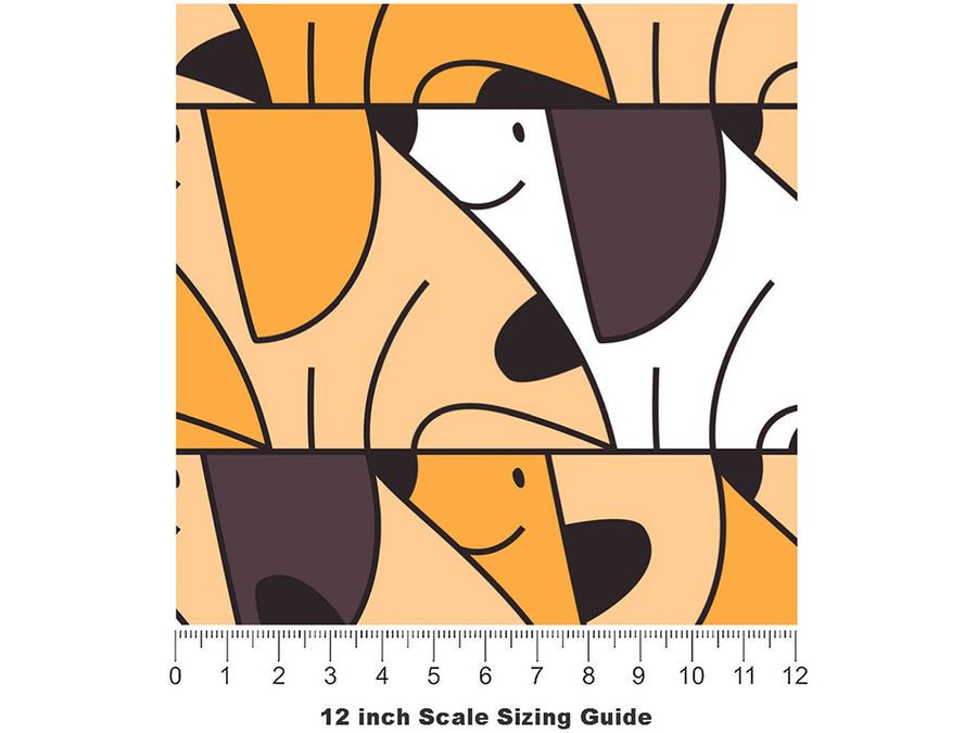 Good Dog Mosaic Vinyl Film Pattern Size 12 inch Scale~Rwraps Good Dog Mosaic Sizing Chart~2
