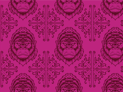 Gorilla Head Pink Primate Vinyl Wrap Pattern~Rwraps Series 914 Digitally Printed Vinyl Wrap~0