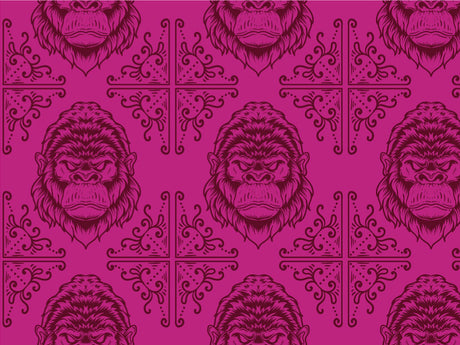 Gorilla Head Pink Primate Vinyl Wrap Pattern~Rwraps Series 914 Digitally Printed Vinyl Wrap~0