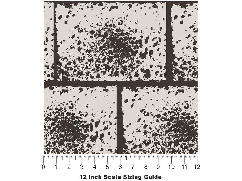 Gothic  Brick Vinyl Film Pattern Size 12 inch Scale~Rwraps Gothic  Brick Sizing Chart~3
