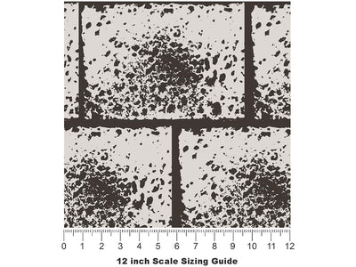 Gothic  Brick Vinyl Film Pattern Size 12 inch Scale~Rwraps Gothic  Brick Sizing Chart~3