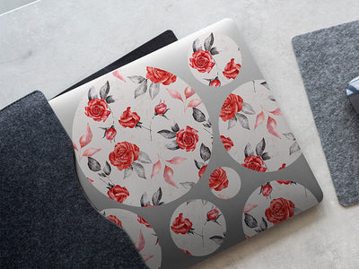 graceful rose floral DIY Laptop Stickers