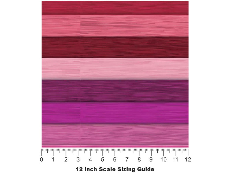 Gradient  Wood Plank Vinyl Film Pattern Size 12 inch Scale~Rwraps Gradient  Wood Plank Sizing Chart~3