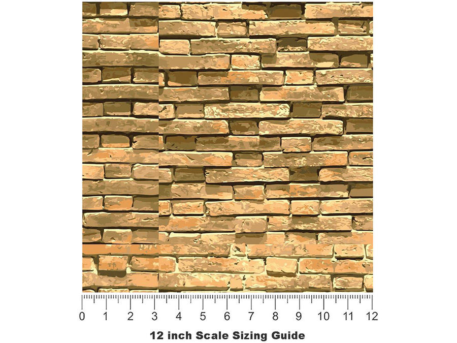 Granola Yellow Brick Vinyl Film Pattern Size 12 inch Scale~Rwraps Granola Yellow Brick Sizing Chart~3