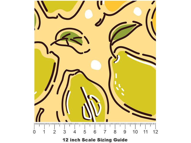 Grant Saint Yellow Fruit Vinyl Film Pattern Size 12 inch Scale~Rwraps Grant Saint Yellow Fruit Sizing Chart~2