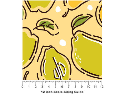 Grant Saint Yellow Fruit Vinyl Film Pattern Size 12 inch Scale~Rwraps Grant Saint Yellow Fruit Sizing Chart~2