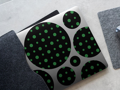grass green polka dot DIY Laptop Stickers