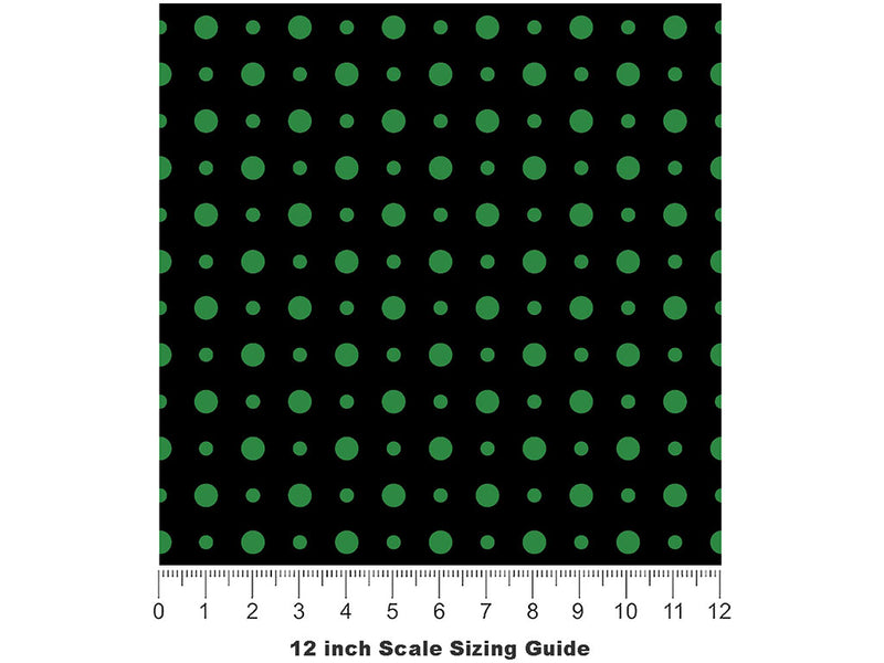 Grass Green Polka Dot Vinyl Film Pattern Size 12 inch Scale~Rwraps Grass Green Polka Dot Sizing Chart~2