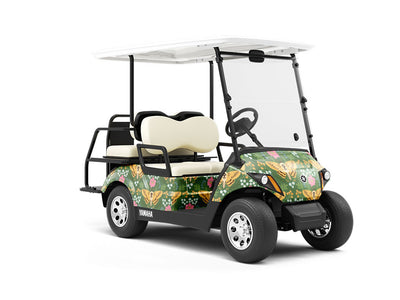 Grassy Death Head Bug Wrapped Golf Cart