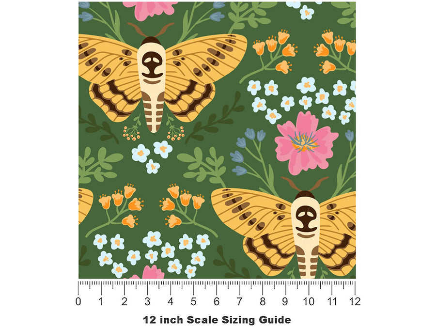 Grassy Death Head Bug Vinyl Film Pattern Size 12 inch Scale~Rwraps Grassy Death Head Bug Sizing Chart~2