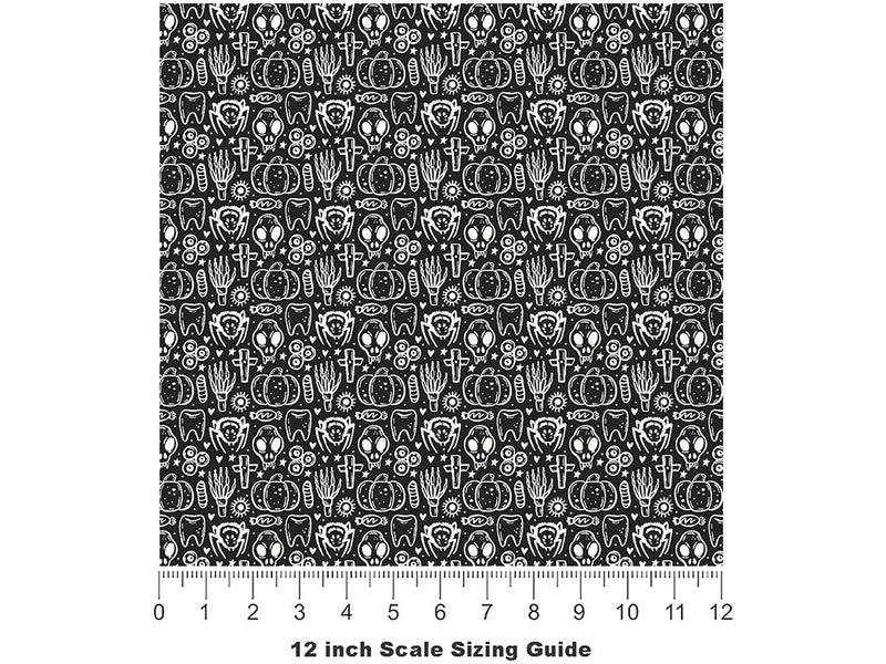 Graveyard Shift Spooky Fun Vinyl Film Pattern Size 12 inch Scale~Rwraps Graveyard Shift Spooky Fun Sizing Chart~2