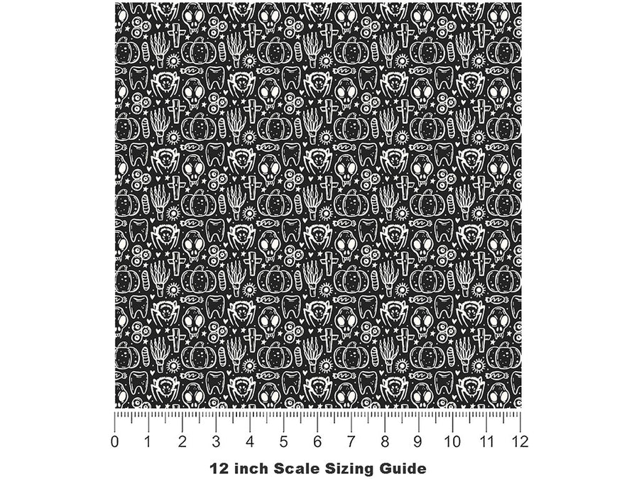 Graveyard Shift Spooky Fun Vinyl Film Pattern Size 12 inch Scale~Rwraps Graveyard Shift Spooky Fun Sizing Chart~2