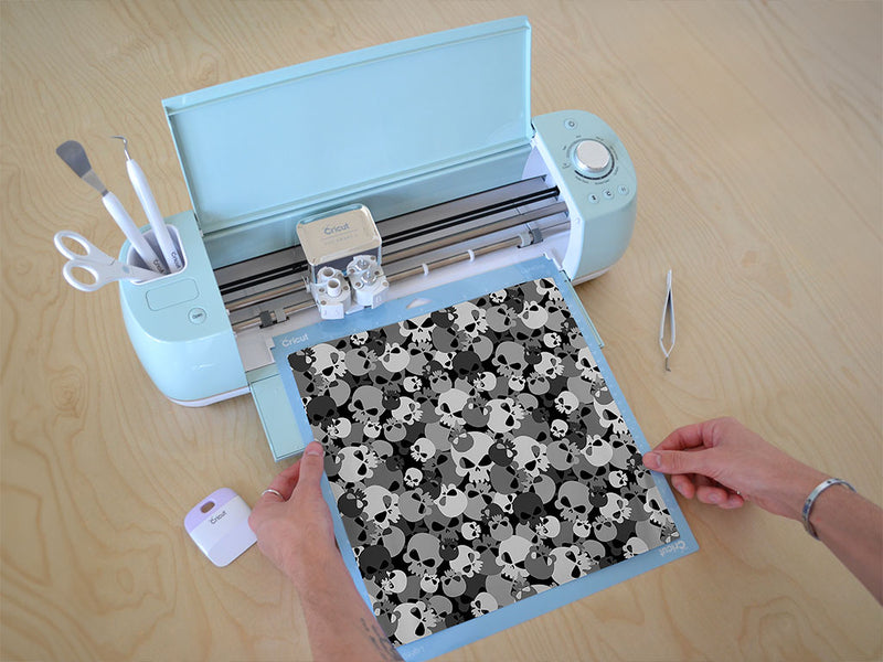 gray calvaria skull and bones Cricut Compatible Vinyl