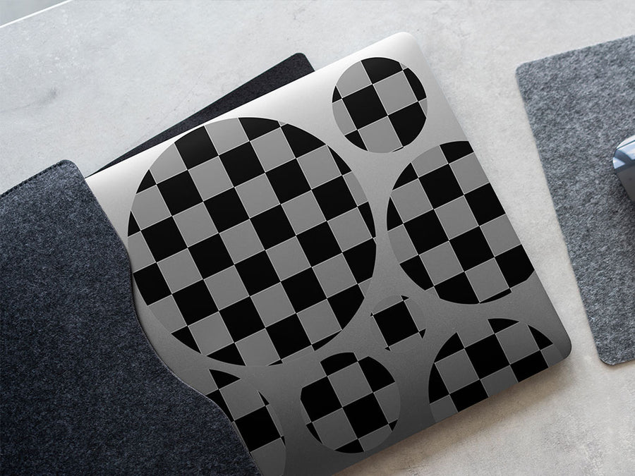 gray checkered DIY Laptop Stickers