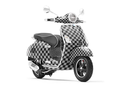 Gray Checkered Vespa Scooter Wrap Film