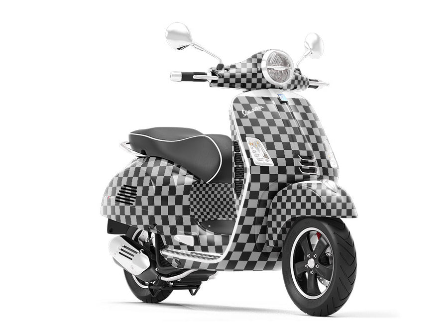 Gray Checkered Vespa Scooter Wrap Film