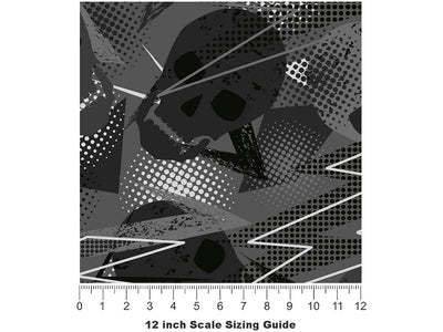Gray Decomposition Halloween Vinyl Film Pattern Size 12 inch Scale~Rwraps Gray Decomposition Halloween Sizing Chart~2