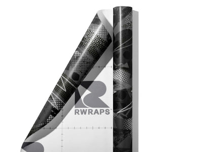 Gray Decomposition Halloween Wrap Film Sheets~Rwraps Series 914 Gray Decomposition Halloween Scrolled Sheet~3