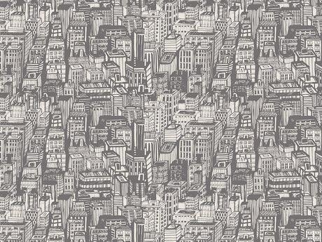 Gray Downtown Cityscape Vinyl Wrap Pattern~Rwraps Series 914 Digitally Printed Vinyl Wrap~0