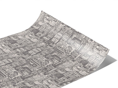 Gray Downtown Cityscape Vinyl Wraps~Rwraps Series 914 Digitally Printed Vinyl Wrap~1
